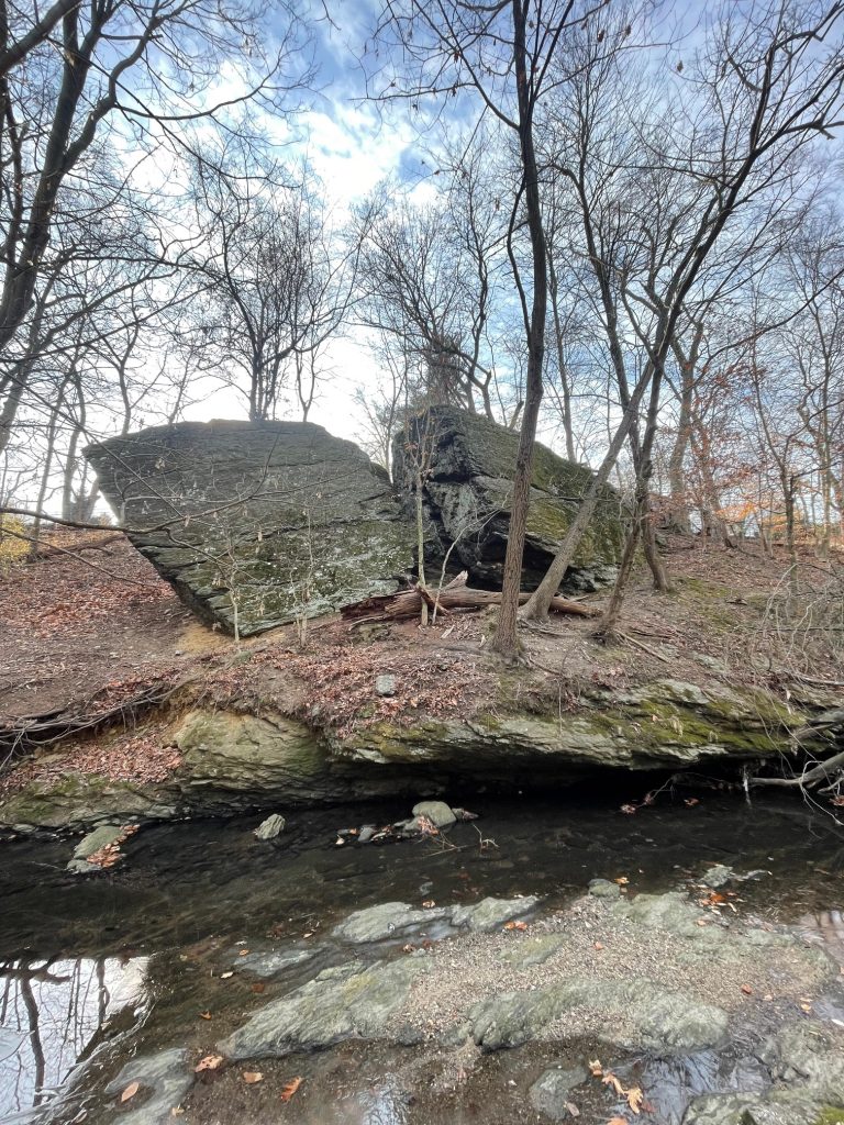Photo - Giant split rock that gives Rock Creek its name